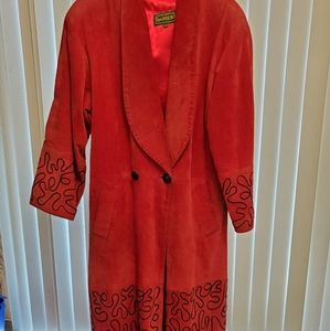 Danier Red Suede long coat